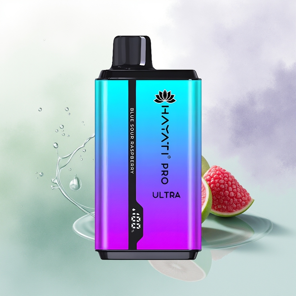 Hayati Pro Ultra 15000 Pūši Zilā Skābā Aveņu Vienreizējās Lietošanas Vape 850mAh 24ml