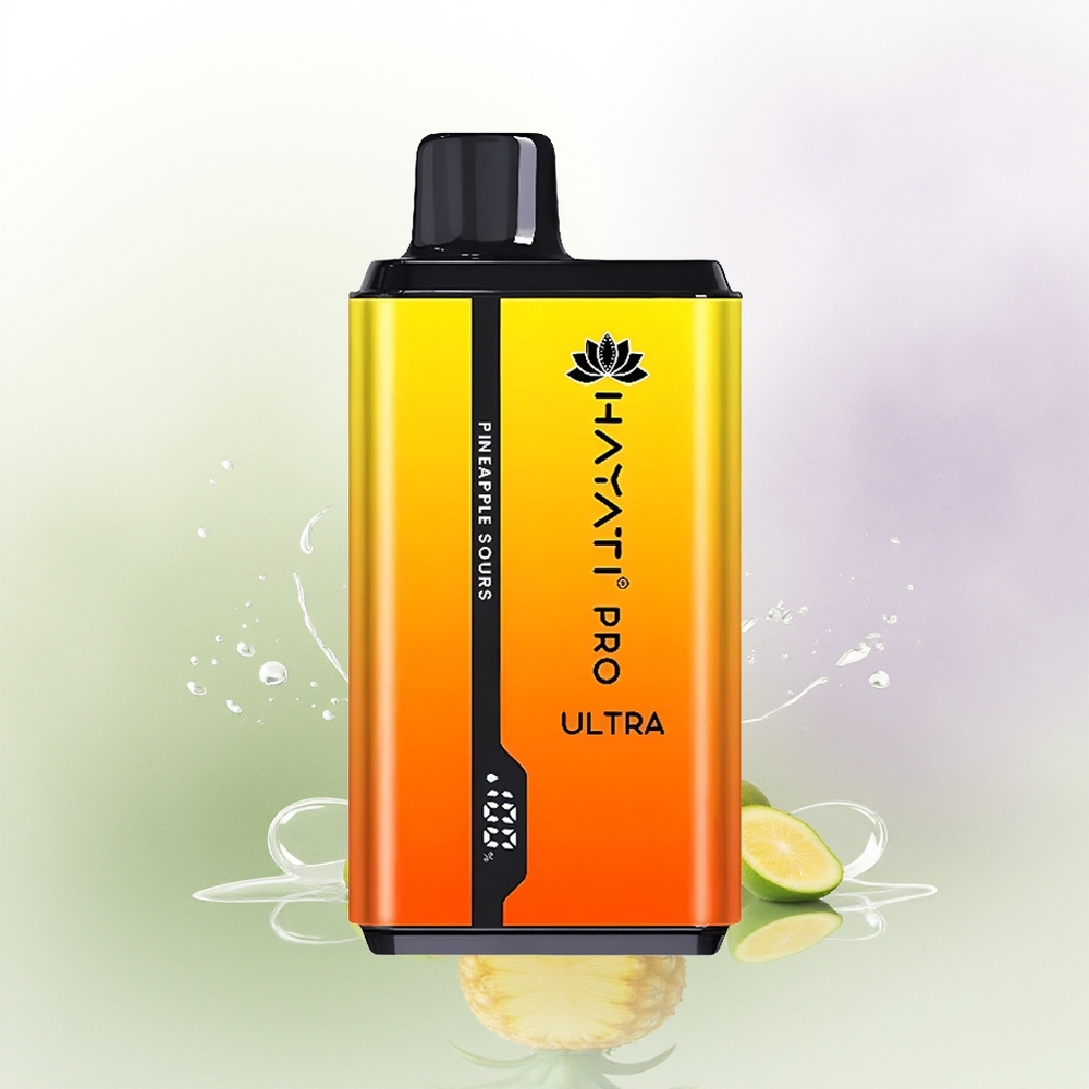 Hayati Pro Ultra 15000 Pūšu Ananāsu Skābā Vienreizējās Lietošanas Vape 850mAh 24ml