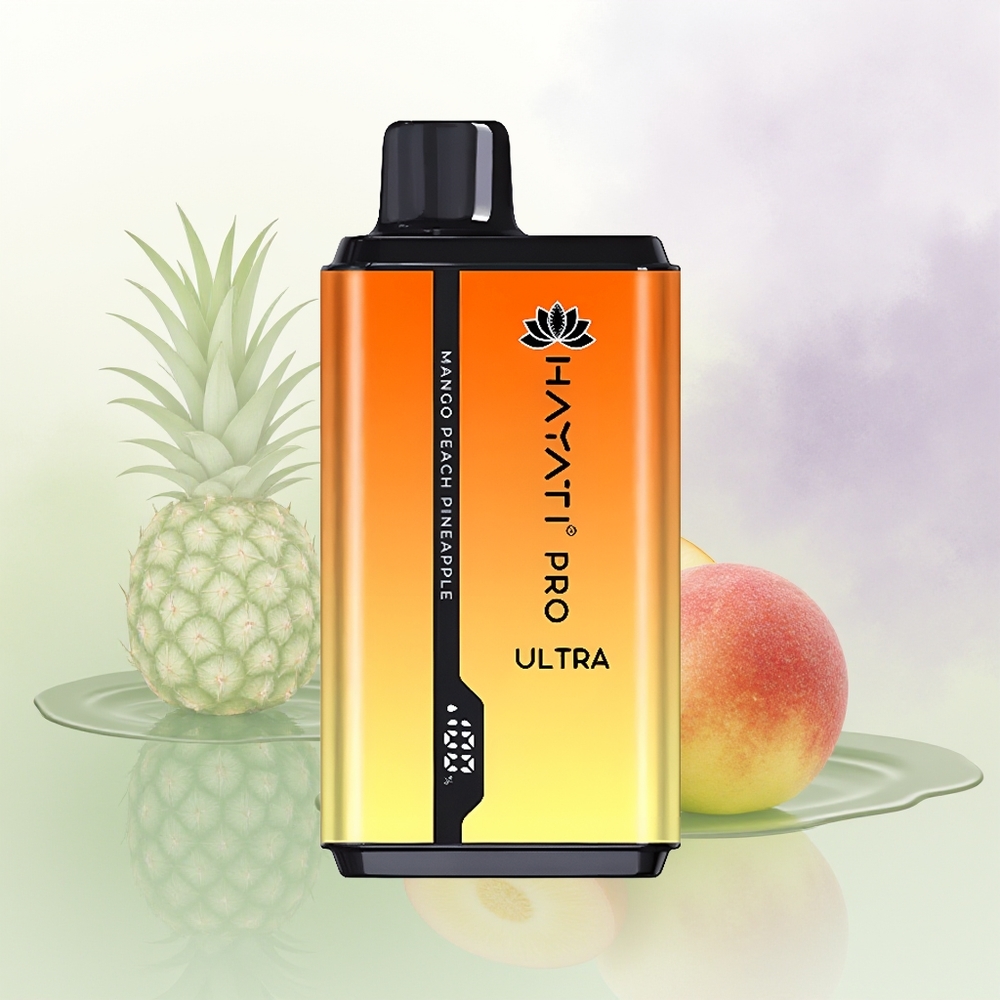 Hayati Pro Ultra 15000 Pūšu Mango Persiku Ananāsu Vienreizējās Lietošanas Vape 850mAh 24ml