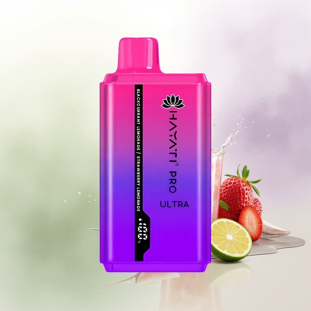 Hayati Pro Ultra 15000 Pūšu Melnā Upene Citronāde Zemeņu Citronāde + 850mAh  24ml