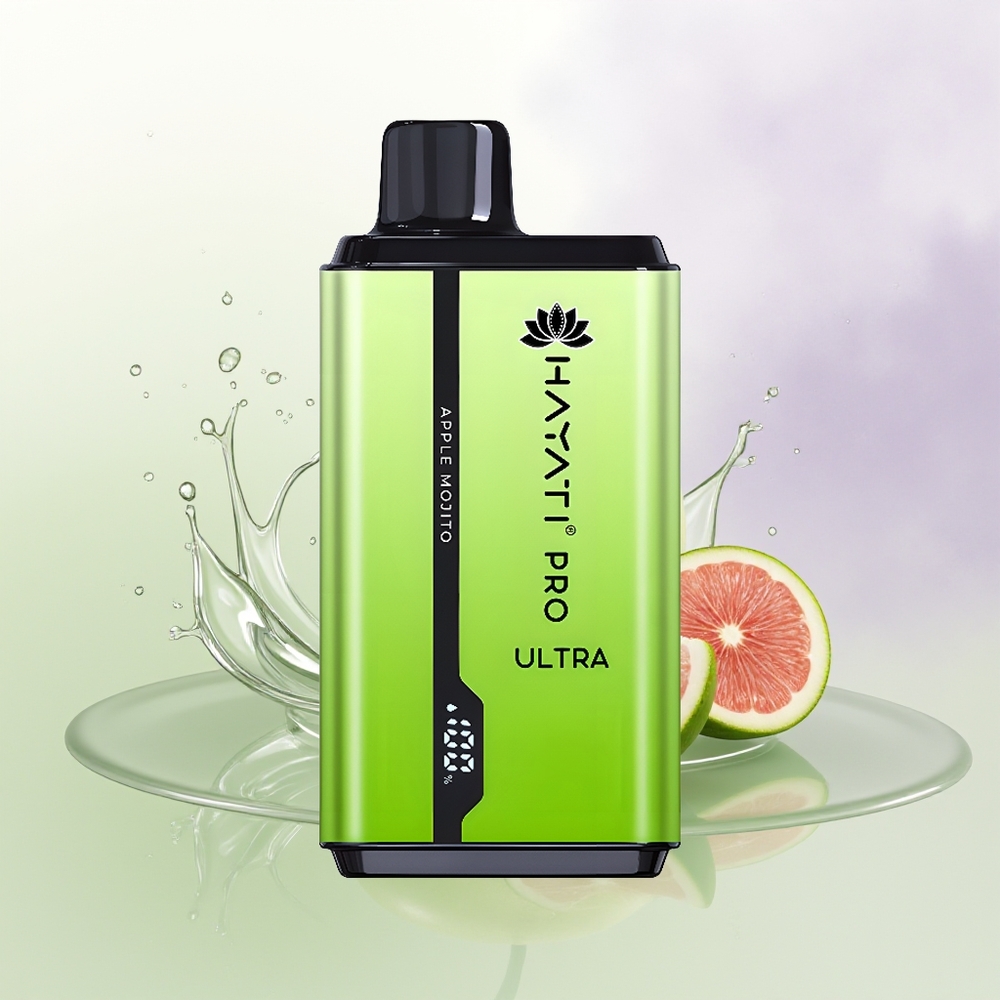 Hayati Pro Ultra 15000 Pūšu Vienreizējās Lietošanas Vape Ābolu Mojito 850mAh