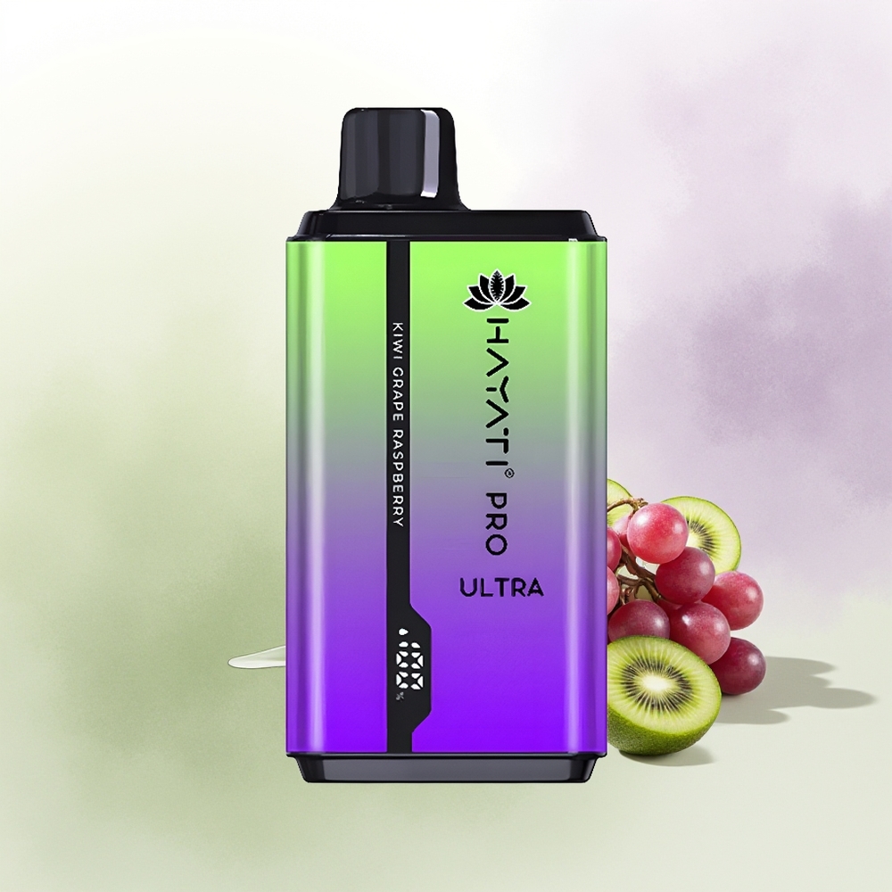 Hayati Pro Ultra 15000 Pūšu Vienreizējās Lietošanas Vape Ķīvi Vīnogas Avene