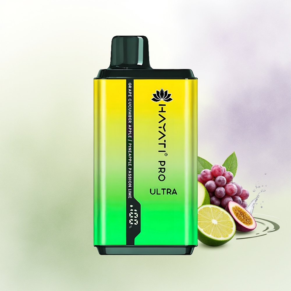 Hayati Pro Ultra 15000 Pūšu Vīnoga Ābols Vienreizējās Lietošanas Vape