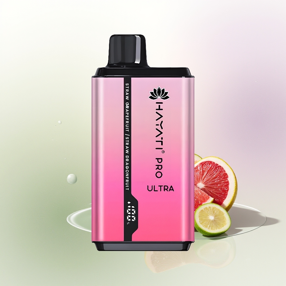 Hayati Pro Ultra 15000 Pūšu Zemeņu Greipfrūtu Zemeņu Dragoņaugļu Vienreizējās Lietošanas Vape 24ml 2 Nikotīns