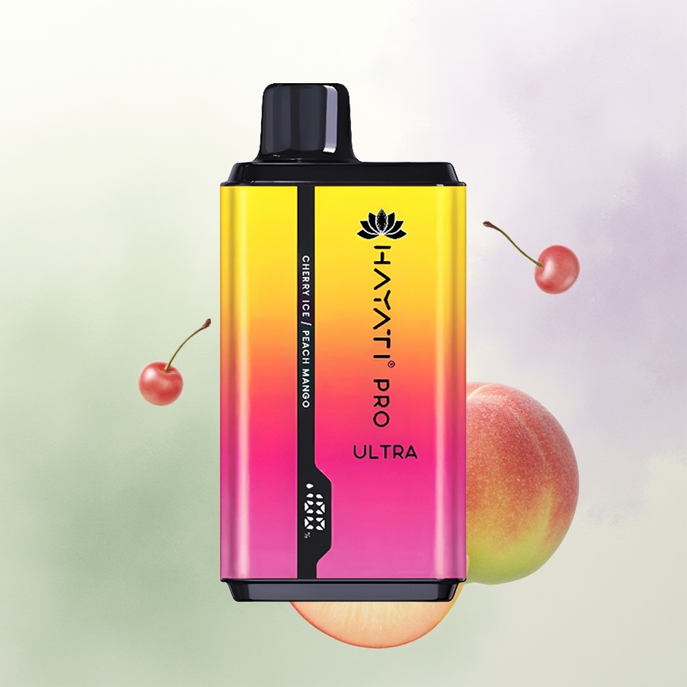Hayati Pro Ultra 15000 Pūšķi Kiršu Ledus Persiku Mango