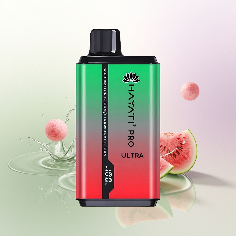 Hayati Pro Ultra 15000 Pūšļi Arbūzu Burbuļu Gumija Zemeņu Burbuļu Gumija 2x12ml 2