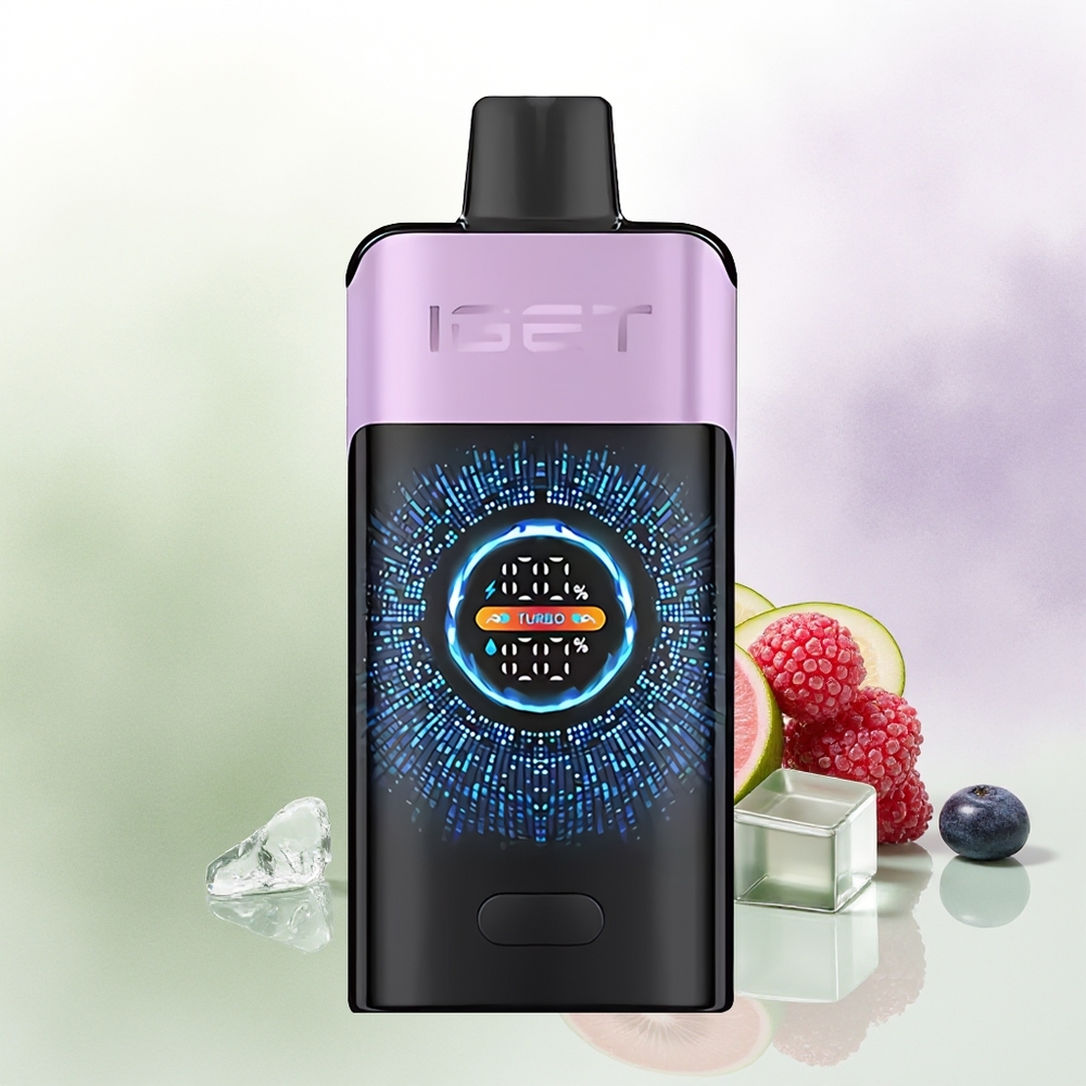 IGET ONE 12000 Puffs Vienreizējās Lietošanas Vape Jauktās ogas ledus ar 2700 mAh un Lielo saliekto krāsu ekrānu