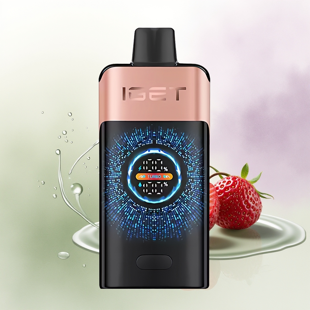 IGET ONE 12000 Puffs Vienreizējās Lietošanas Vape Zemene Aveņu Kombinācija 2700 mAh Liels Izliekts Krāsu Ekrāns