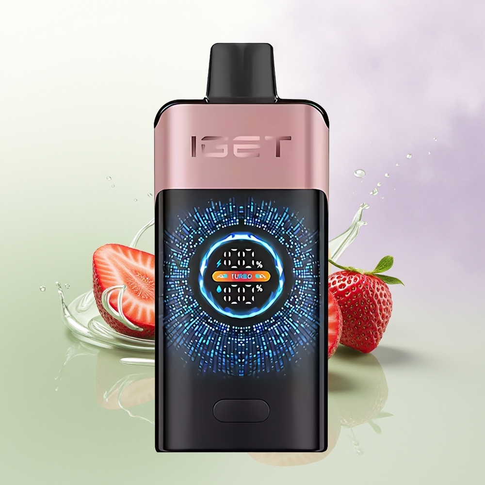 IGET ONE 12000 Puffs Vienreizējās Lietošanas Vape Zemeņu (Strawberry) Liels Izliekts Krāsu Ekrāns 2700 mAh