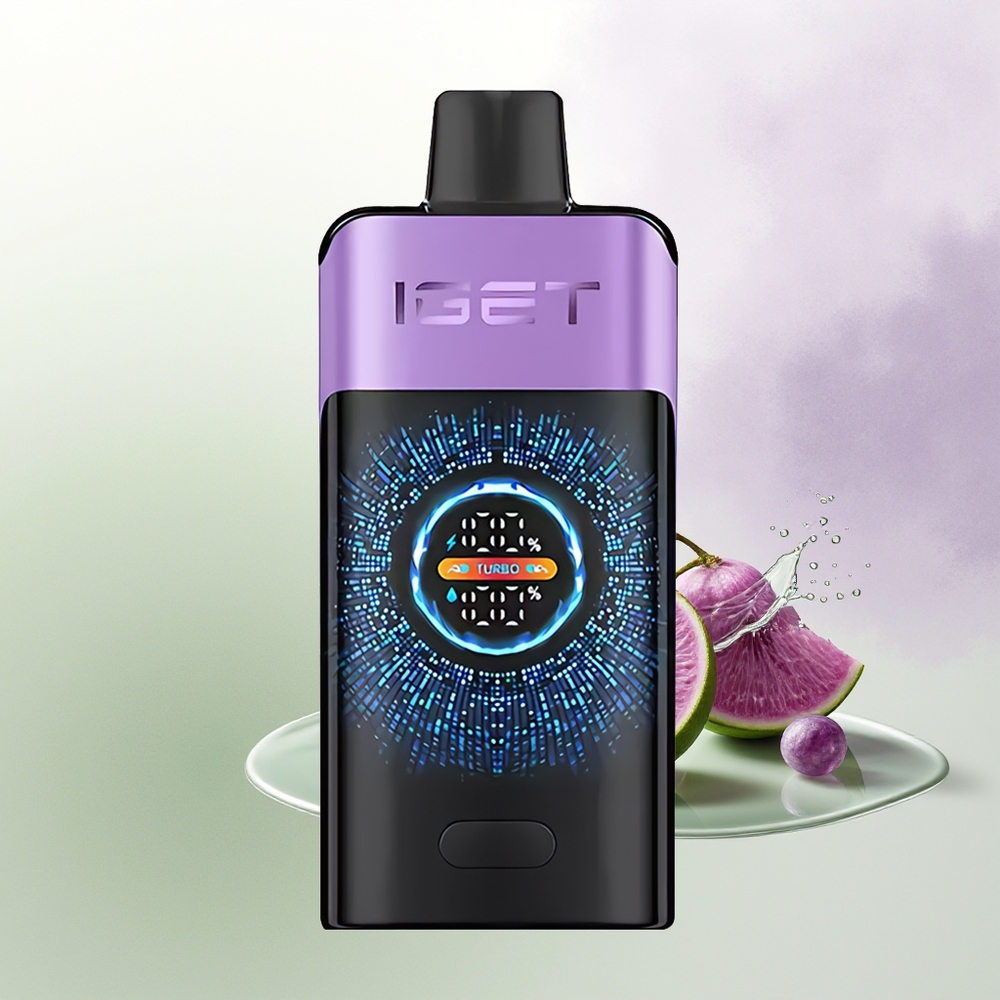IGET ONE 12000 Pūšanas Vienreizējās Lietošanas Vape Vīnogu Ledus Liels Ieliekts Krāsu Ekrāns + 2700 mAh Akumulators