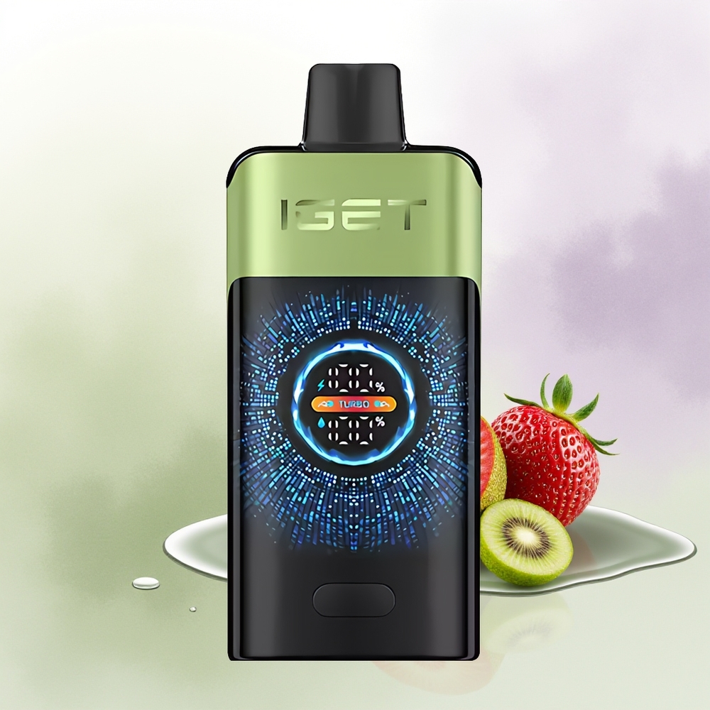 IGET ONE 12000 Pūšanas Vienreizējās Lietošanas Vape Zemeņu Kiwi Ledus + 2700 mAh Akumulators + Liels Izliekts Krāsu Ekrāns