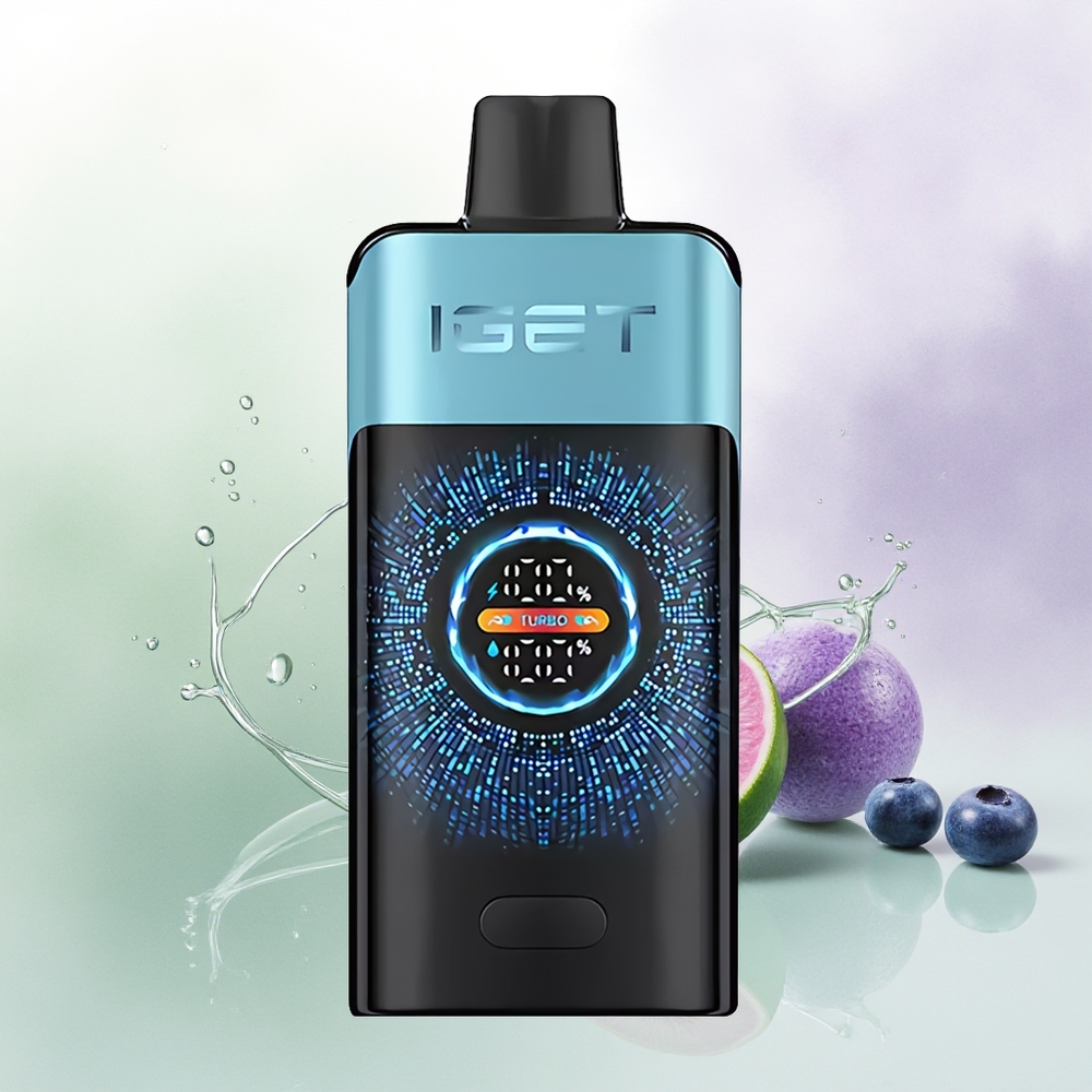 IGET ONE 12000 Pūšas Vienreizējās Lietošanas Vape Zilenes Ledus Lielais Izliekts Krāsu Ekrāns 2700 mAh