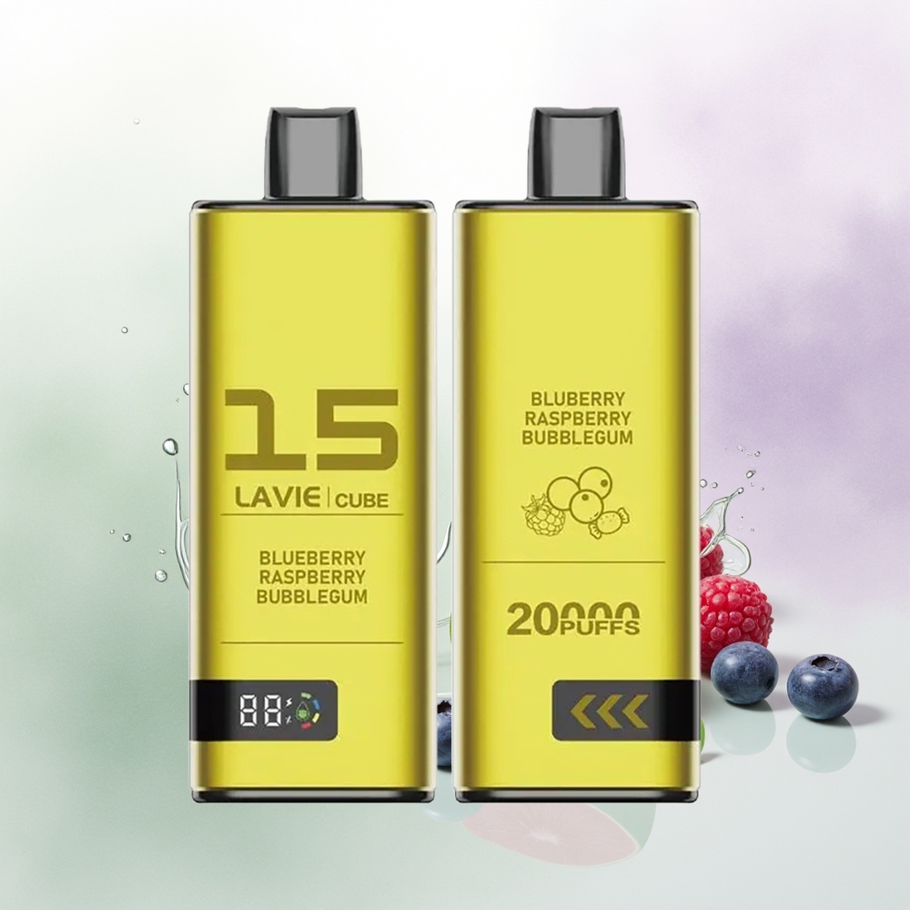 LAVIE Cube 20000 Pūfi Vienreizējās Lietošanas Vape Zilene Aveņu Bubblegum 5 28ML