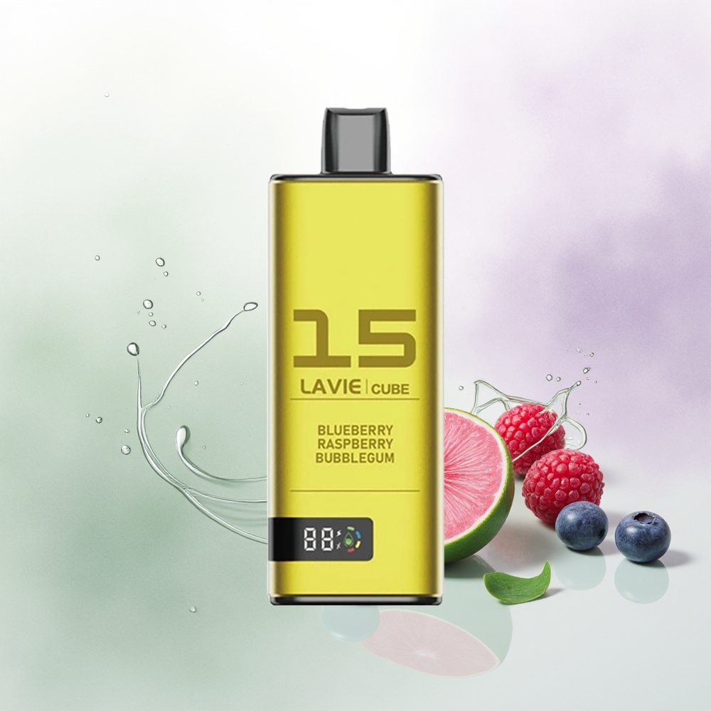 LAVIE Cube 20000 Pūfi Vienreizējās Lietošanas Vape Zilene Aveņu Bubblegum 5 28ML