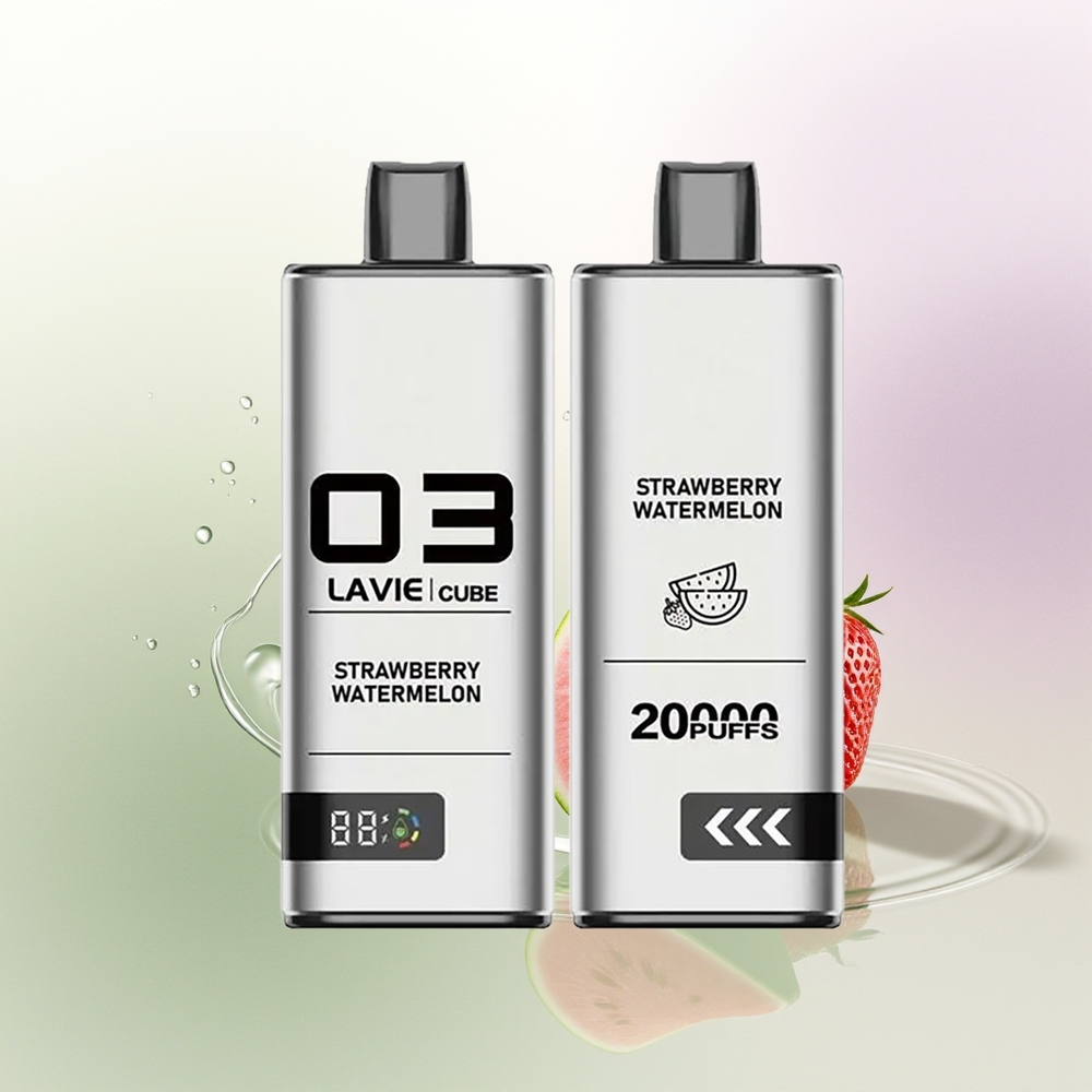 LAVIE Cube 20000 Pūfu Izmērķojamais Vaps Zemeņu Arbūzs 28ML 600mAh
