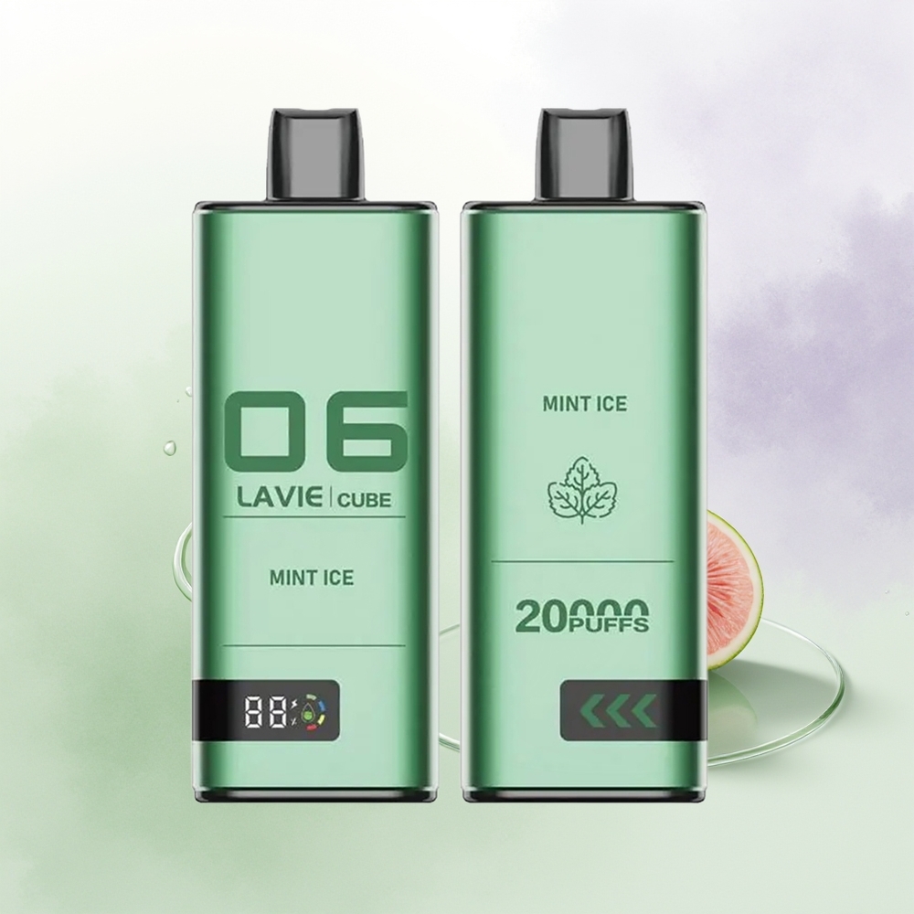 LAVIE Cube 20000 Pūšu Vienreizējās Lietošanas Vape Piparmētru Ledus + 28ML/600mAh