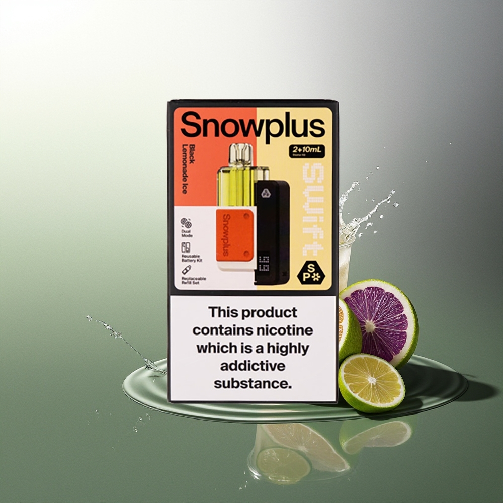 Snowplus Swift 5000 Puffs Melnā Citronādes Ledus Dual Mesh 1000 mAh