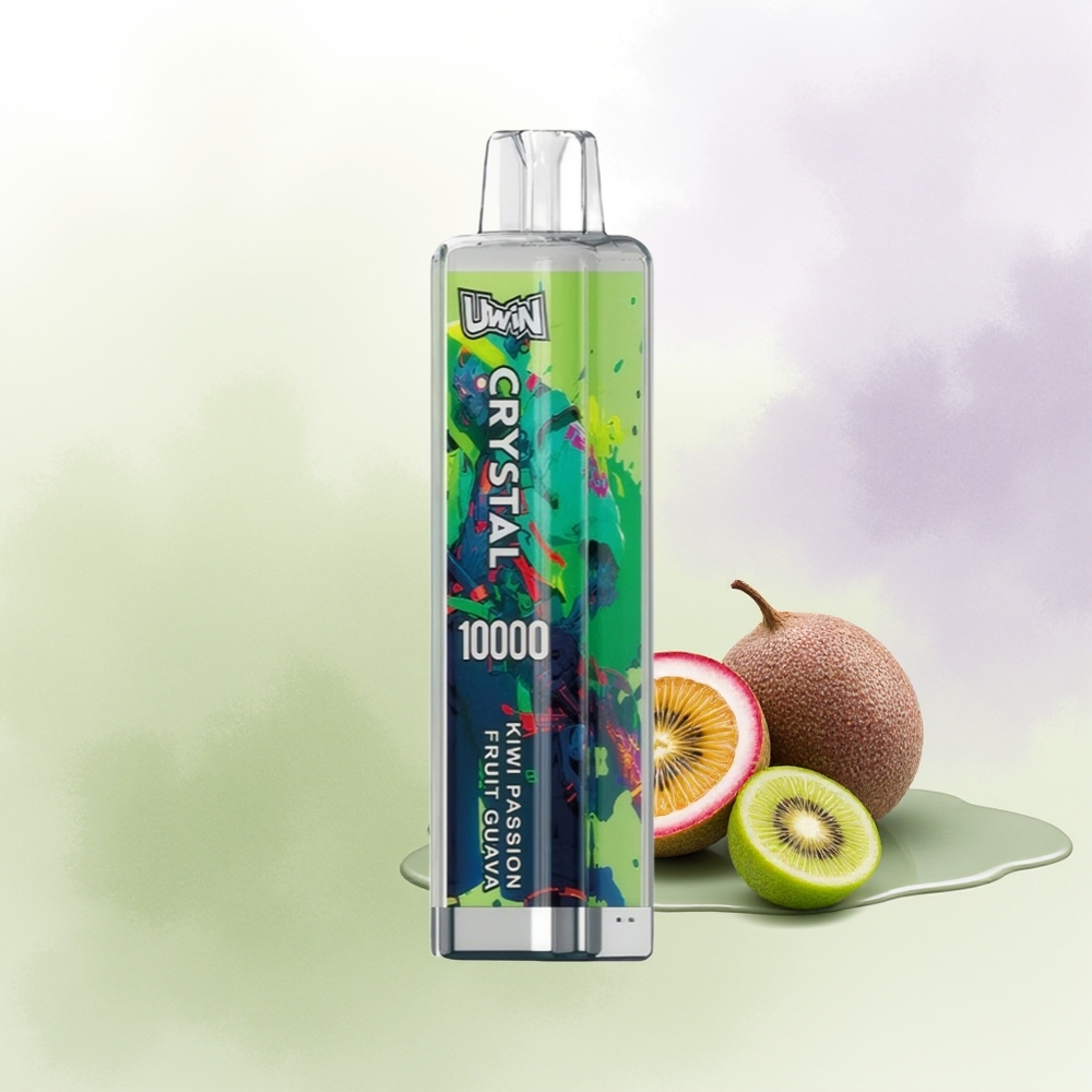 UWIN Crystal 10000 Puffs Vienreizējās Lietošanas Vape Kiwi Pasiflora Guava RGB Gaismas