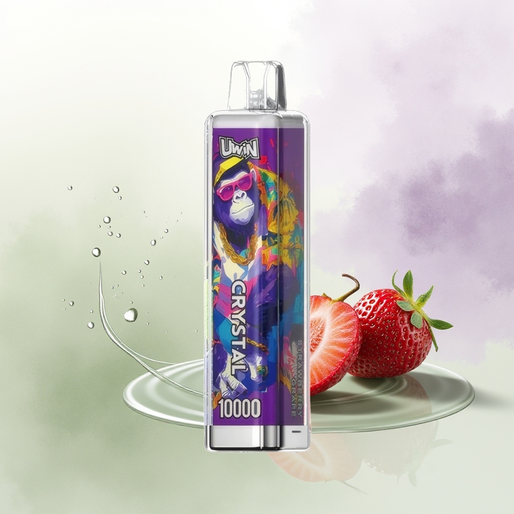UWIN Crystal 10000 Puffs Zemeņu Vīnogu RGB Gaismas