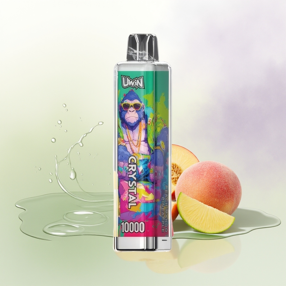 UWIN Crystal 10000 Pūšanas Dzidrais 08 Om Režģis Persiku Mango Ananāsu