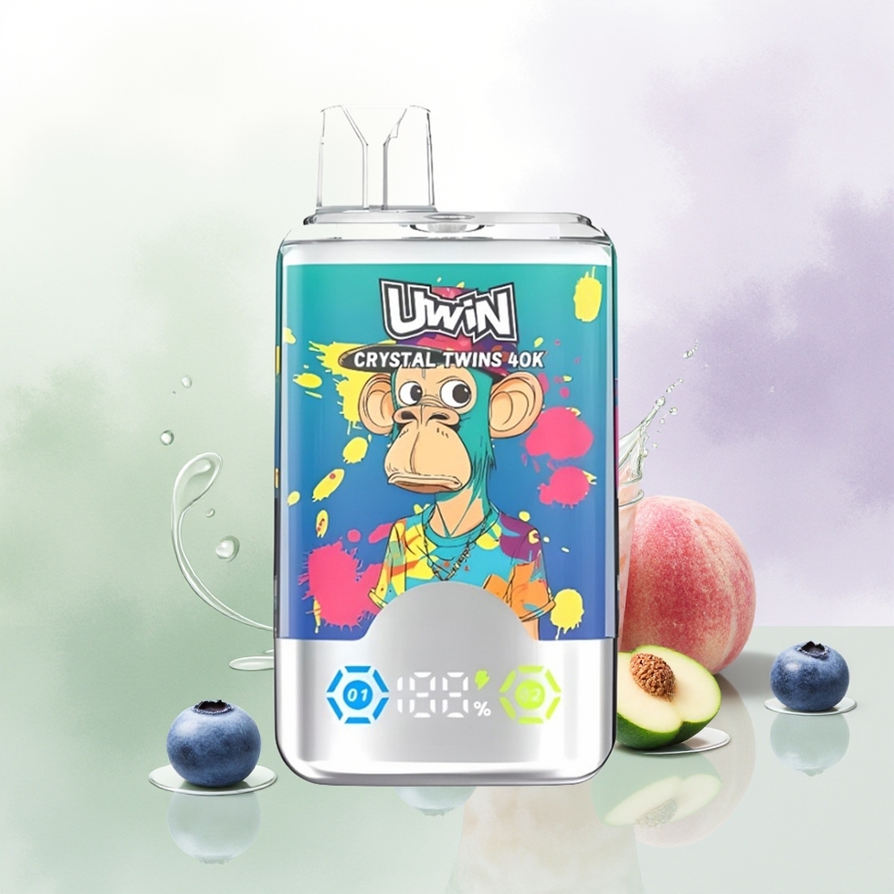 UWIN Crystal Twins 40000 Pafs Divas Šķirnes Zilenes Ledū un Vasaras Persiku Ledū 32ml Type-C