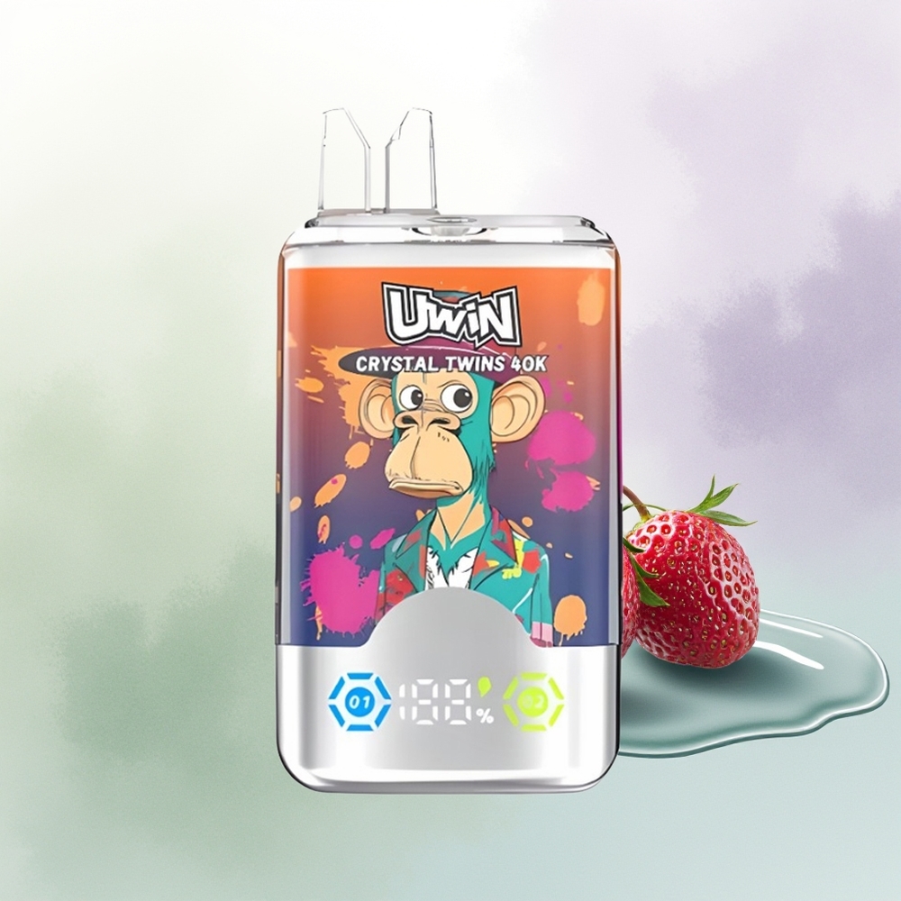 UWIN Crystal Twins 40000 Puffs Divkāršās Garšas Zemenes Avenes Ķiršu Mr Blue 850mAh