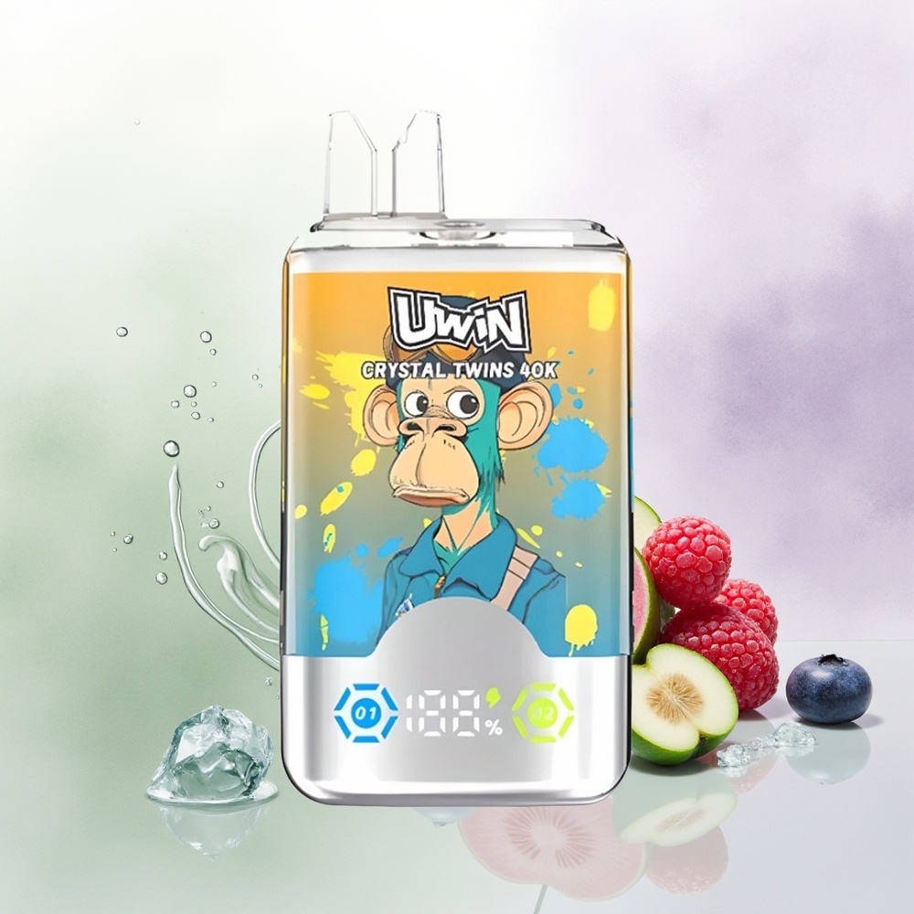 UWIN Crystal Twins 40000 Puffs Zemenes Aveņu Ledus Vienreizējās Lietošanas Vape 32ml 850mAh