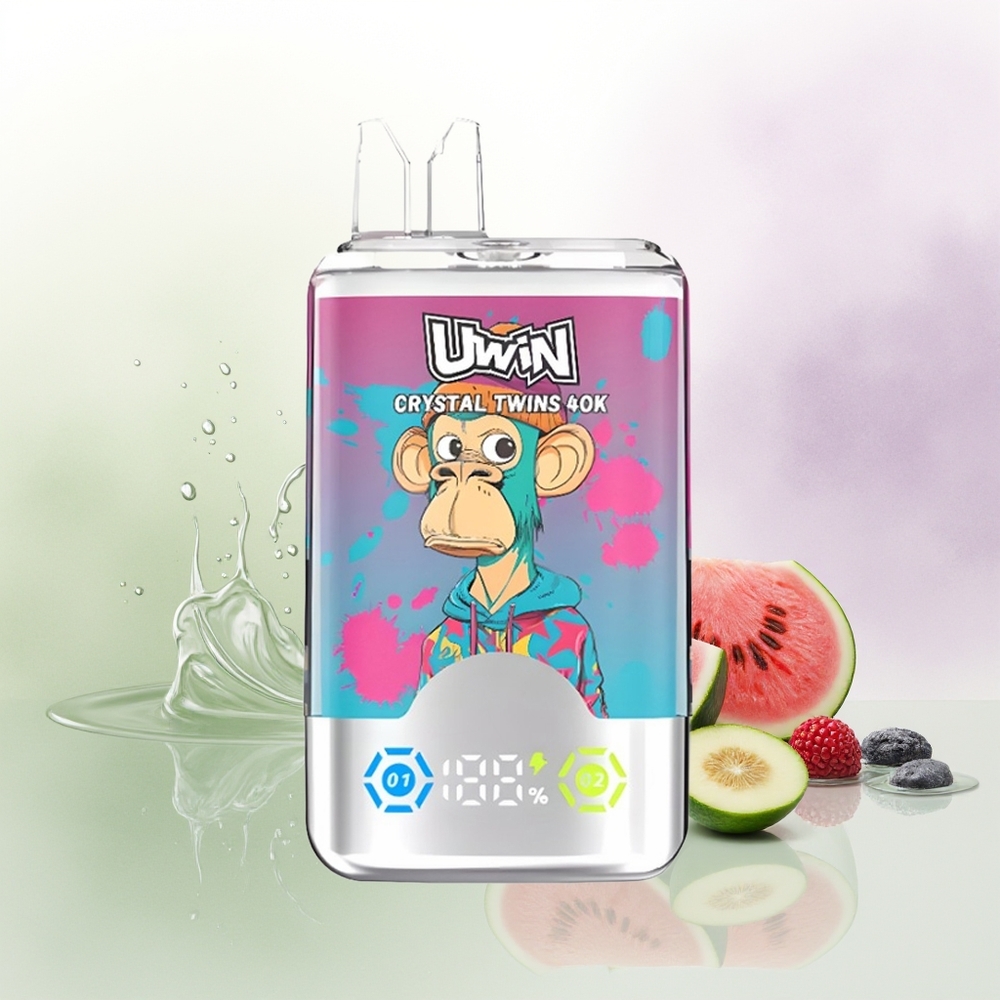 UWIN Crystal Twins 40000 Pūšu Arbūzs Ledus Jauktas Ogles 06 Ohm 32ml