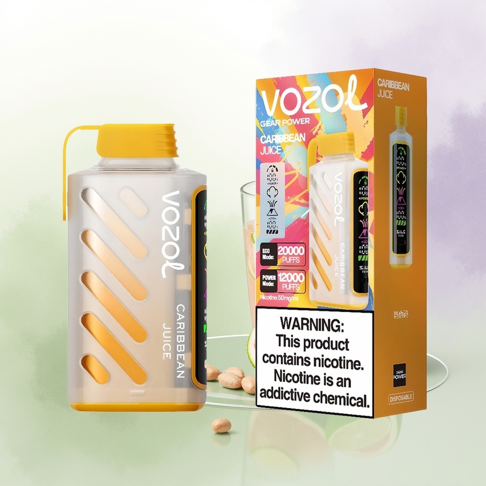 VOZOL Gear Power 20000 Puffs 20mL Karību Sula Vienreizējās Lietošanas Vape