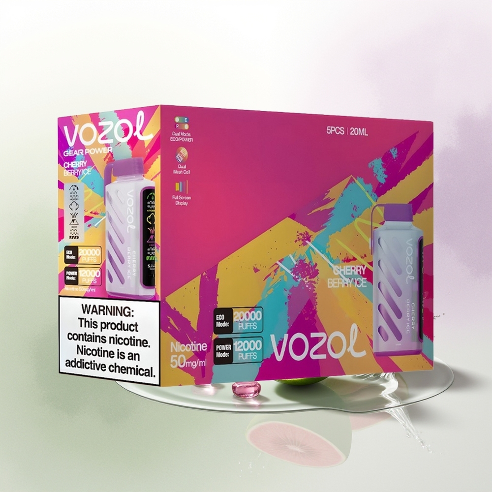 VOZOL Gear Power 20000 Pūsti 20mL Kiršu Ogulāju Ledus