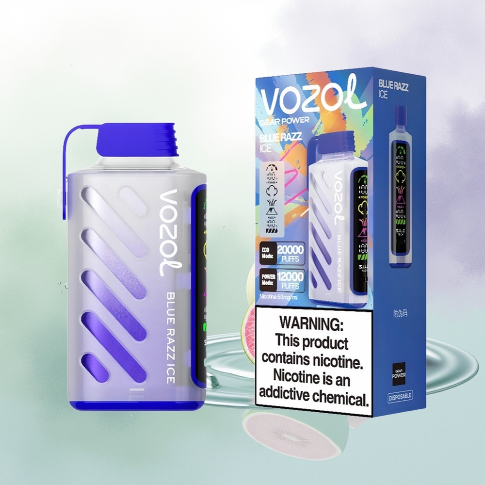 VOZOL Gear Power 20000 Pūti 20mL Zilā Aveņu Ledus