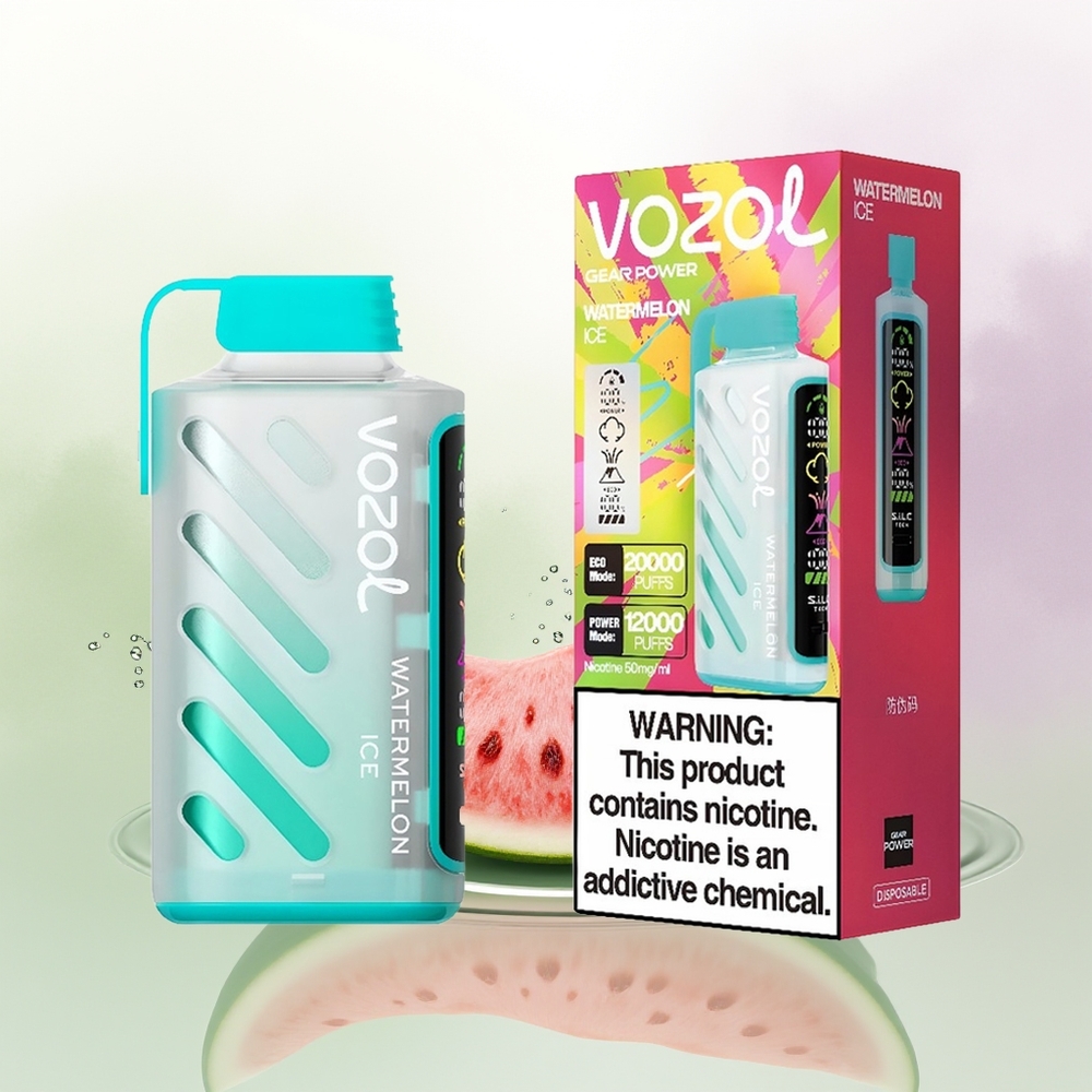 VOZOL Gear Power 20000 Pūšu Arbūzu Ledus Vienreizējās Lietošanas Vape ar 20mL un Dual Mesh Coil