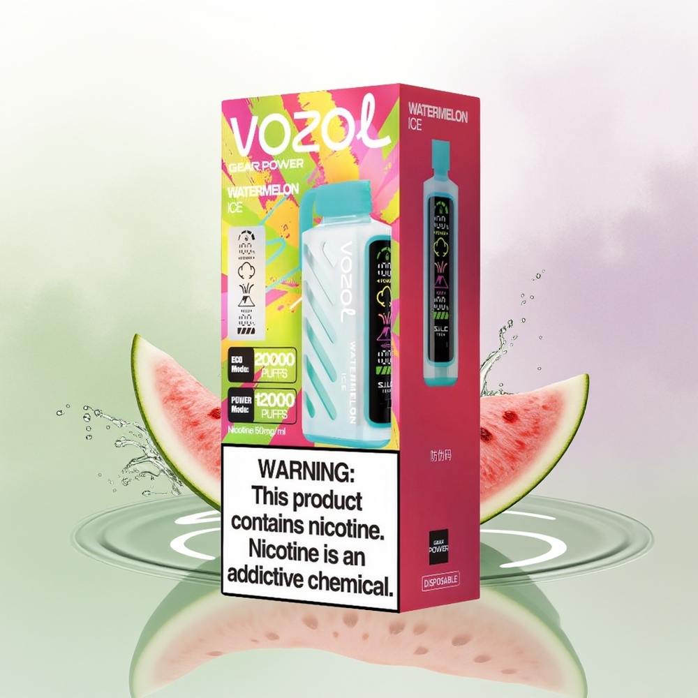 VOZOL Gear Power 20000 Pūšu Arbūzu Ledus Vienreizējās Lietošanas Vape ar 20mL un Dual Mesh Coil