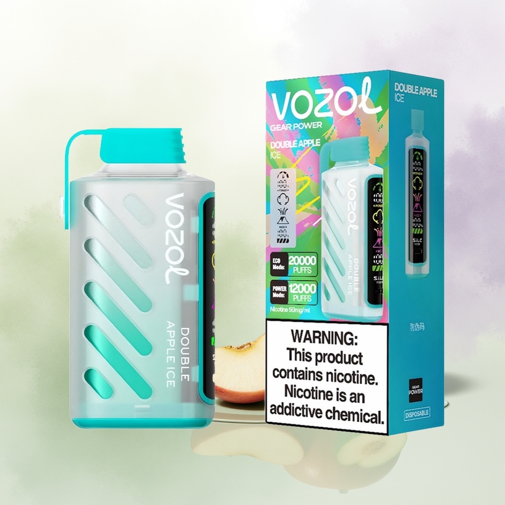 VOZOL Gear Power 20000 Pūšu Vienreizējās Lietošanas Vape Dubultā Ābola Ledus ar SiLC Tech un 20mL