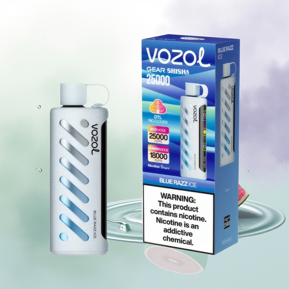 VOZOL Gear Shisha 25000 Puffu Zilā Aveņu Ledus SiLC Tech 1000mAh