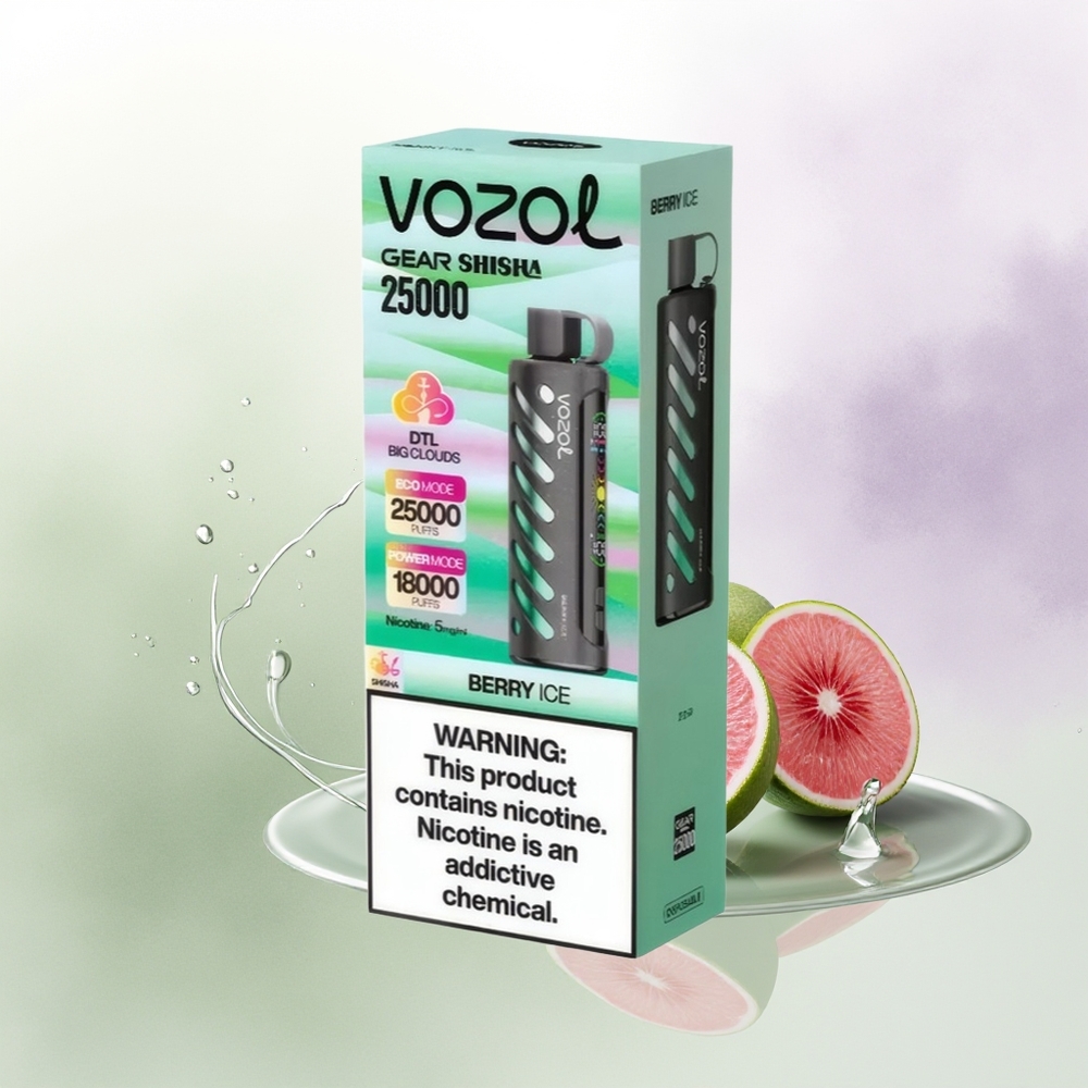 VOZOL Gear Shisha 25000 Puffu Šašliks Berry Ledus SiLC Tech Dual Mesh