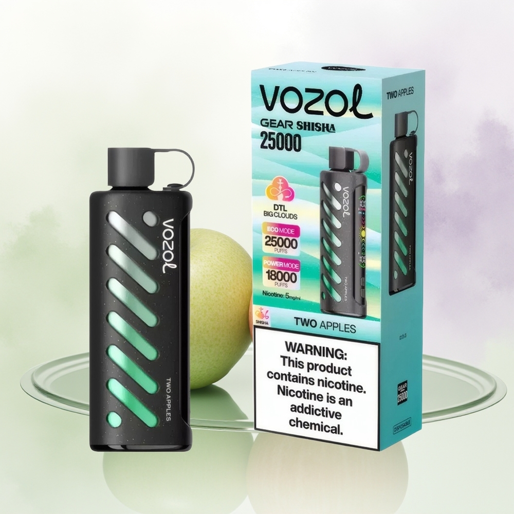 VOZOL Gear Shisha 25000 Pūšas Divas Ābolu SiLC Tech
