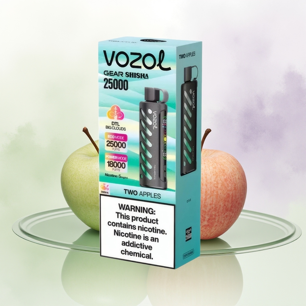 VOZOL Gear Shisha 25000 Pūšas Divas Ābolu SiLC Tech