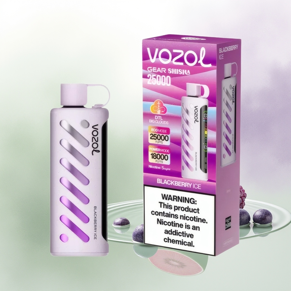 VOZOL Gear Shisha 25000 Pūšas Melnā Oga Ledus SiLC Tech Dual Modes