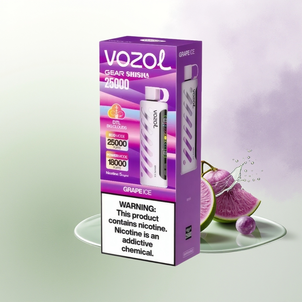 VOZOL Gear Shisha 25000 Pūšas Vīnogu Ledus SiLC Tech 1000mAh