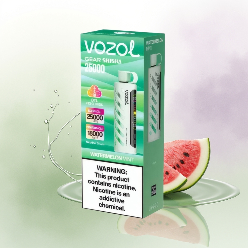 VOZOL Gear Shisha 25000 Pūšu Arbūzs Mētra SiLC Tehnoloģija