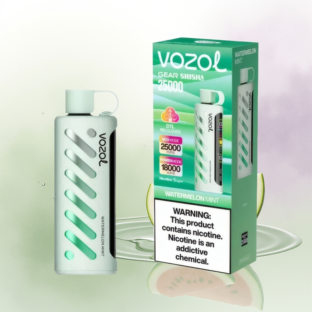 VOZOL Gear Shisha 25000 Pūšu Arbūzs Mētra SiLC Tehnoloģija