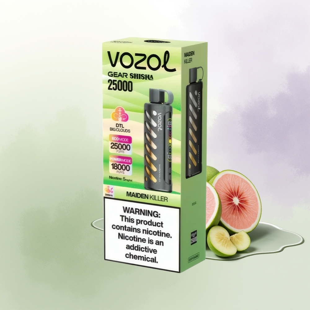 VOZOL Gear Shisha 25000 Pūšu Maizeskābe un Smagais Metāls SiLC Tehnoloģija