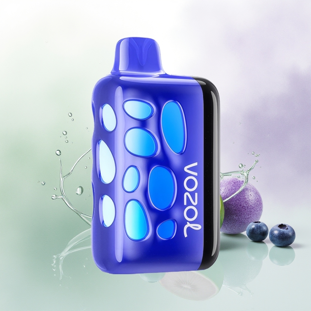 VOZOL RAVE 40000 Izmetamais Veips Zilenes Ledus + 20/50mg/ml Nikotīns + 1000mAh Akumulators