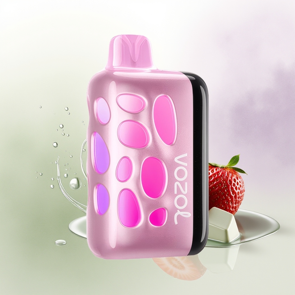 VOZOL RAVE 40000 Vienreizējās Lietošanas Vape Zemeņu Ledus 270 Grādu Spīdēšana 20/50mg/ml Nikotīns