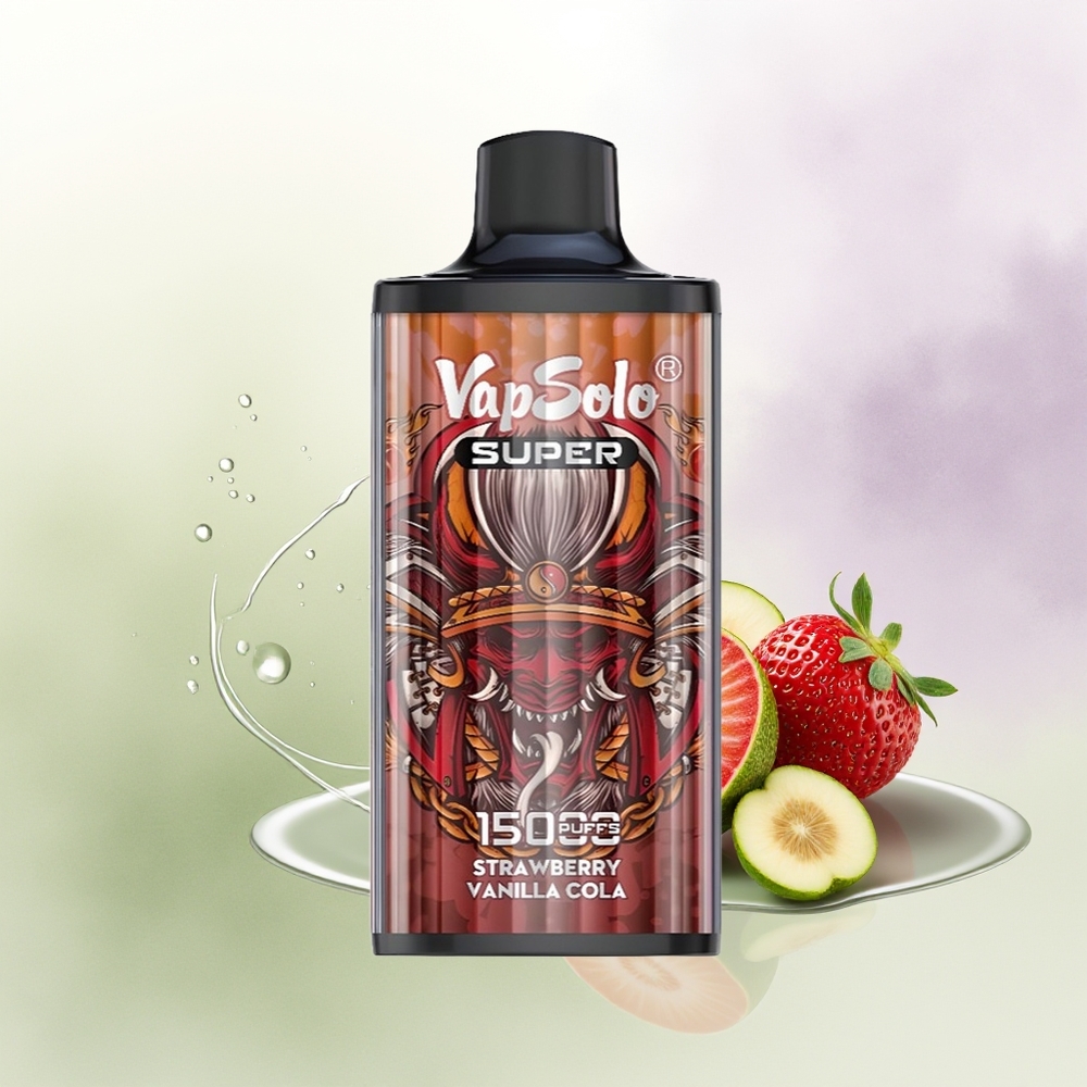 VapSolo Super 15000 Puffs Zemeņu Vanilā Kolas 40ml 850mah