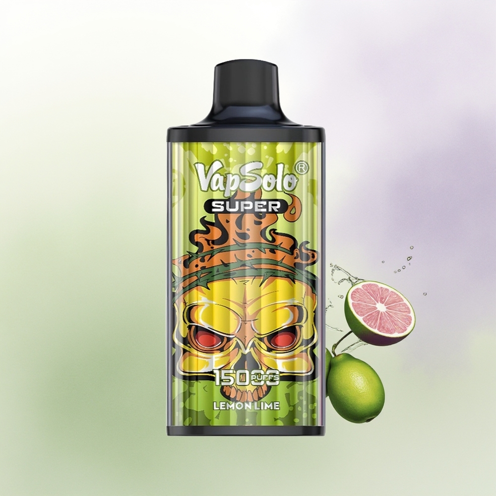 VapSolo Super 15000 Pūšas Vienreizējās Lietošanas Vape Laima Citrons 40ml Type-C