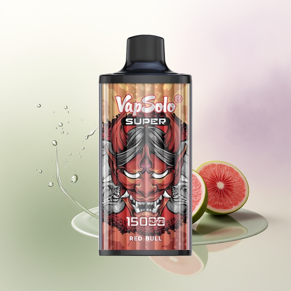 VapSolo Super 15000 Pūšas Vienreizējās Lietošanas Vape Sarkāvērša + 40ml + Type-C