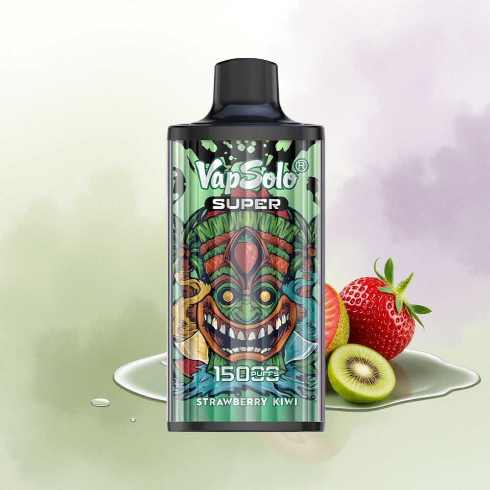 VapSolo Super 15000 Pūšu Zemeņu Kiwi Vienreizējās Lietošanas Vape 40ml 850mAh