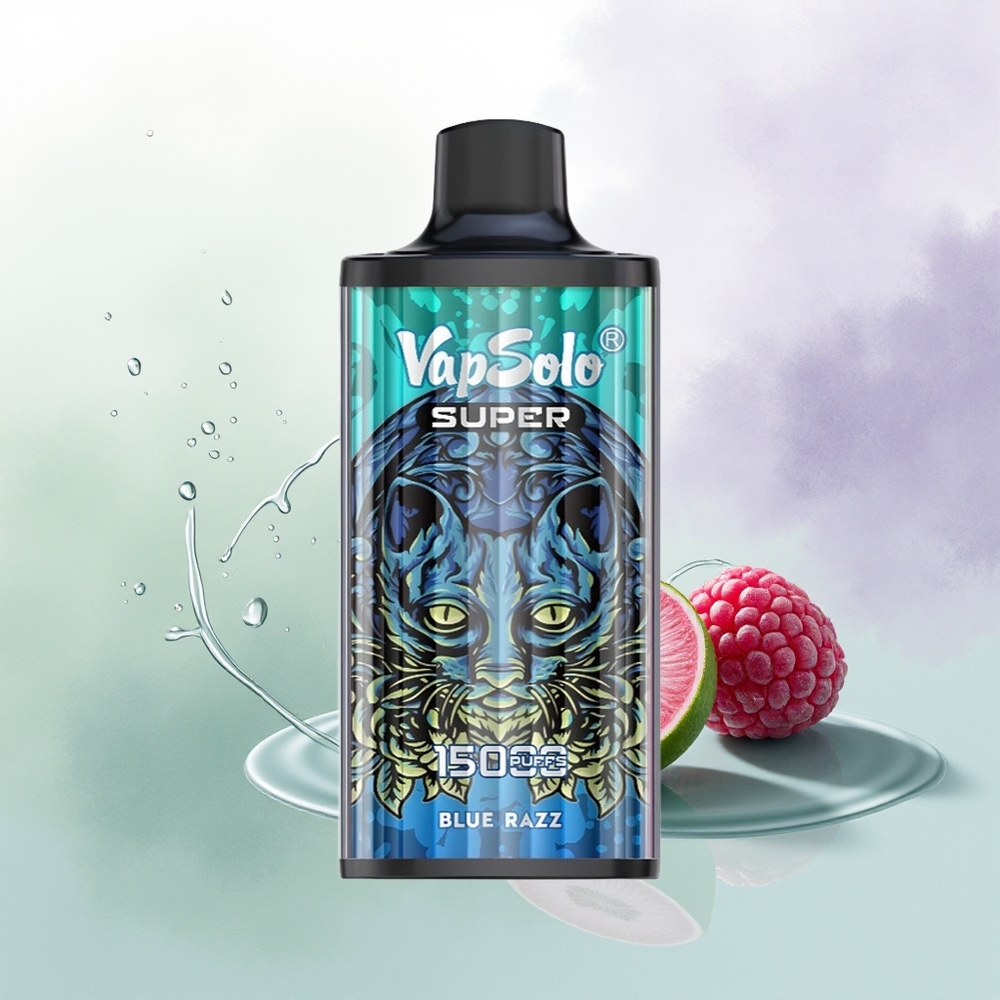VapSolo Super 15000 Pūšu Zilā Aveņu Vienreizējās Lietošanas Vape 40ml 850mah